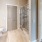 a bathroom with a glass shower