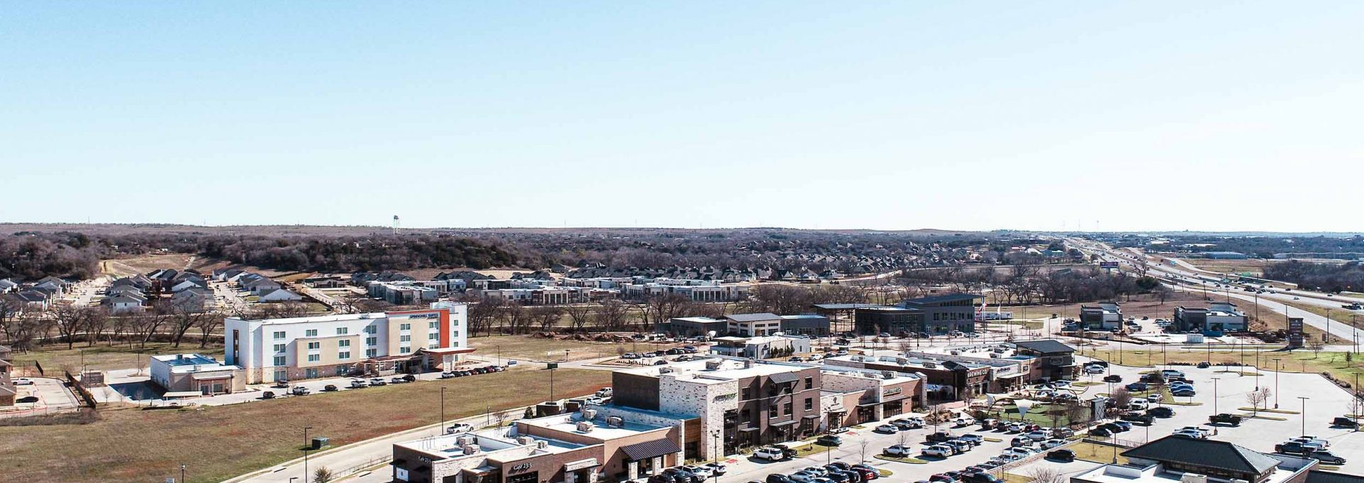 an aerial view of a shopping center near The Gates at Meadow Place