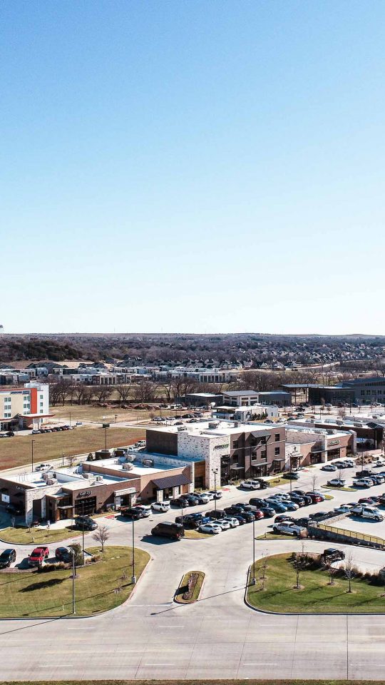 an aerial view of a shopping center near The Gates at Meadow Place