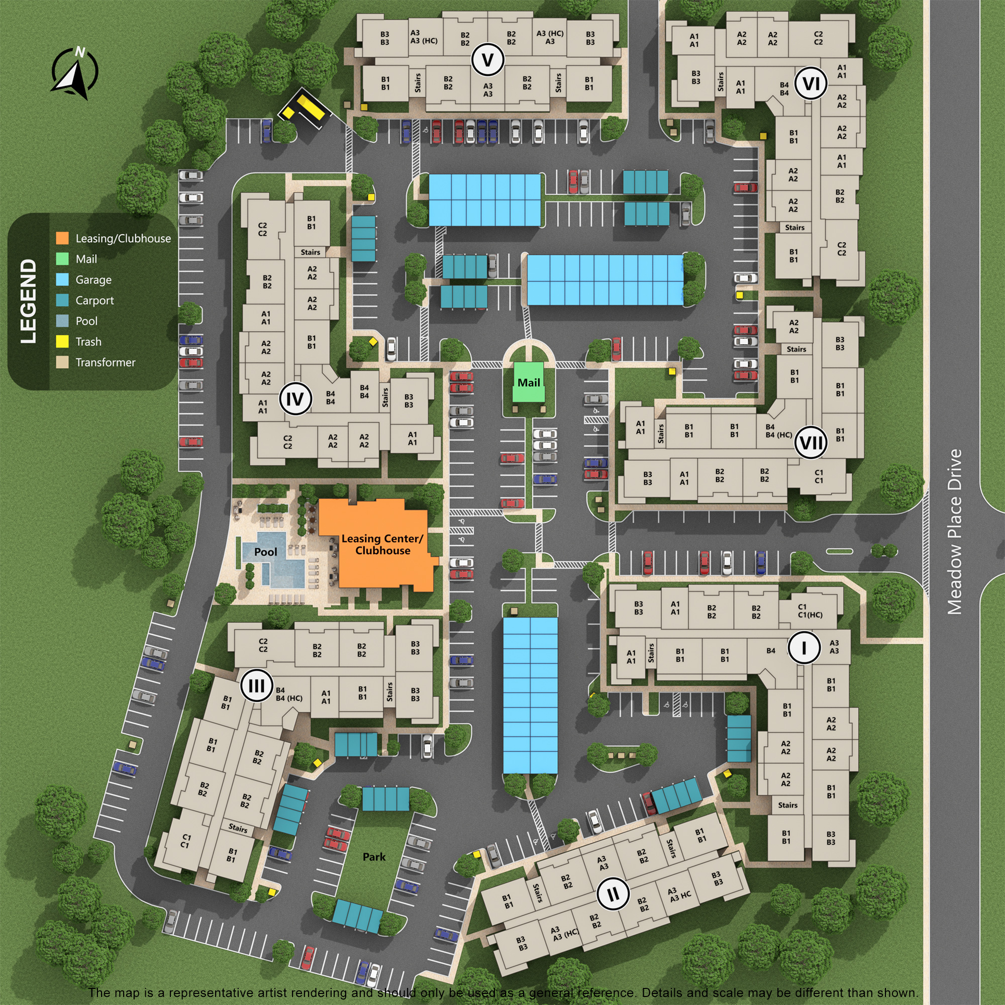 the site plan for the new apartment complex at The Gates at Meadow Place